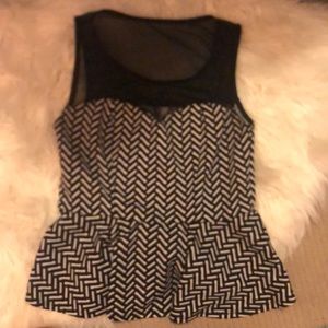 Peplum mesh shirt